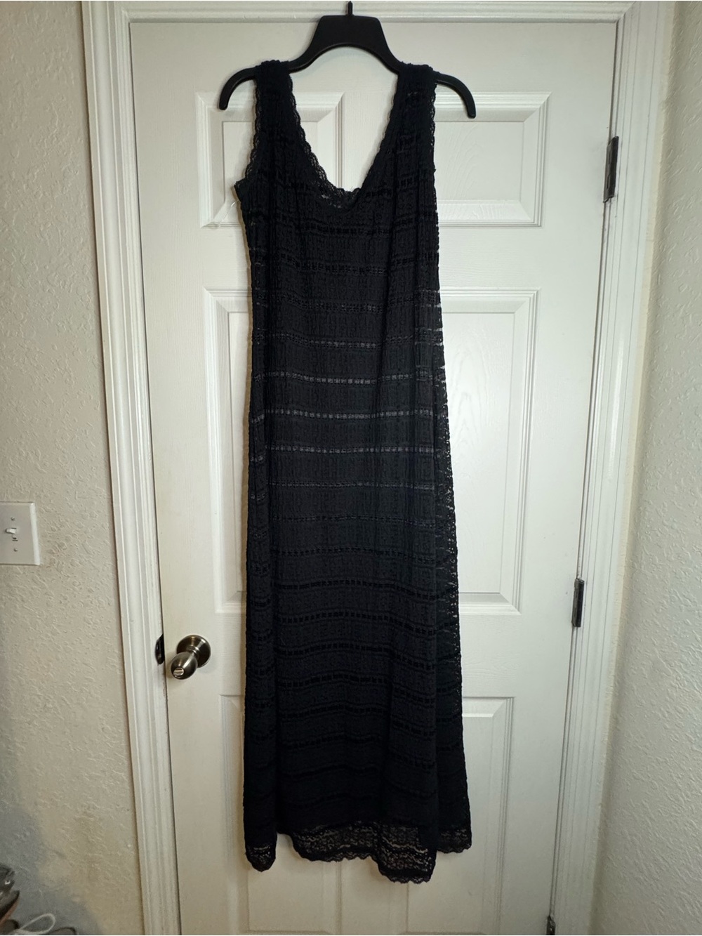 Betsey Johnson Black Lace Maxi Dress with V-Neck